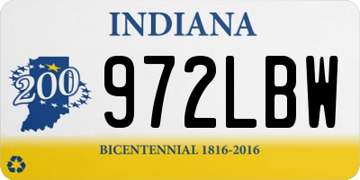 IN license plate 972LBW