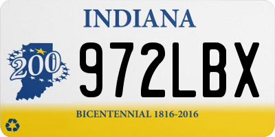 IN license plate 972LBX