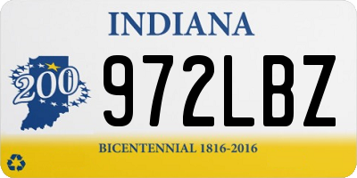 IN license plate 972LBZ