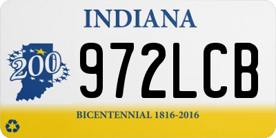IN license plate 972LCB