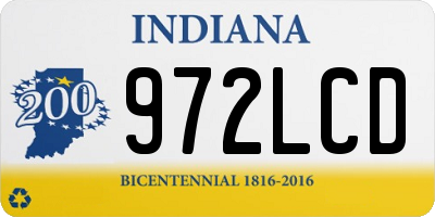 IN license plate 972LCD