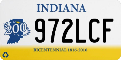 IN license plate 972LCF