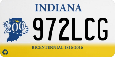 IN license plate 972LCG