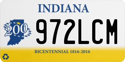 IN license plate 972LCM