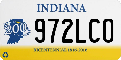 IN license plate 972LCO