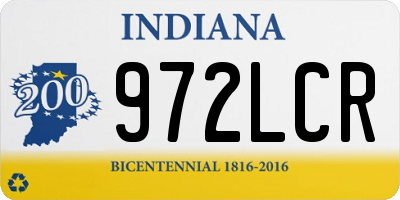 IN license plate 972LCR