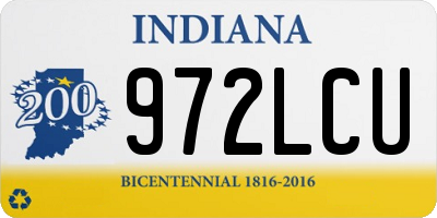 IN license plate 972LCU