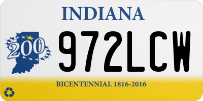 IN license plate 972LCW