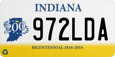 IN license plate 972LDA