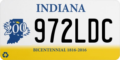 IN license plate 972LDC