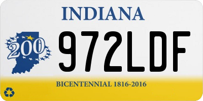 IN license plate 972LDF