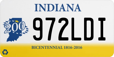 IN license plate 972LDI