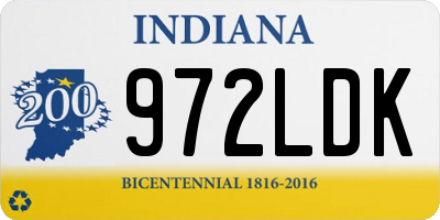 IN license plate 972LDK