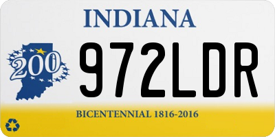 IN license plate 972LDR