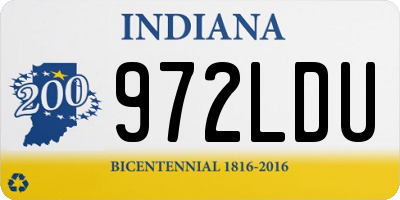 IN license plate 972LDU