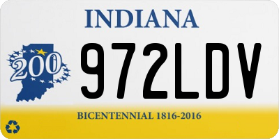 IN license plate 972LDV