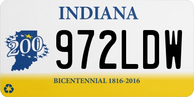 IN license plate 972LDW
