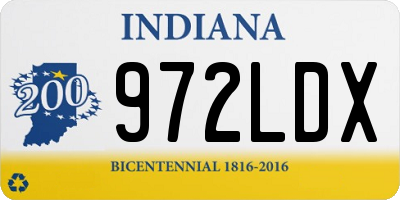 IN license plate 972LDX