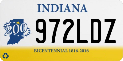 IN license plate 972LDZ