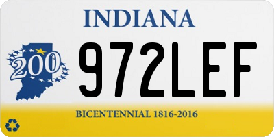 IN license plate 972LEF