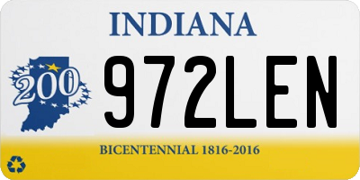 IN license plate 972LEN