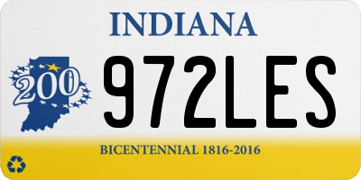 IN license plate 972LES