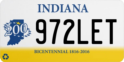 IN license plate 972LET