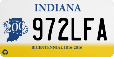 IN license plate 972LFA