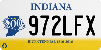 IN license plate 972LFX