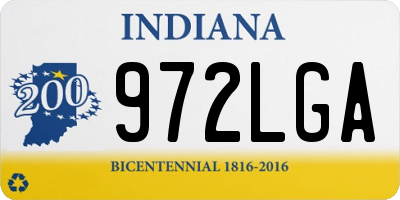 IN license plate 972LGA