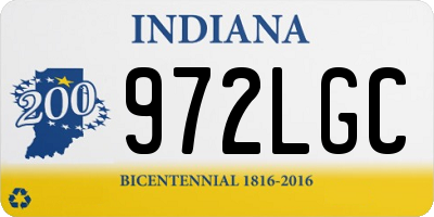 IN license plate 972LGC