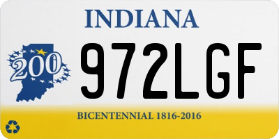 IN license plate 972LGF
