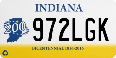 IN license plate 972LGK