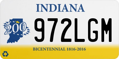 IN license plate 972LGM