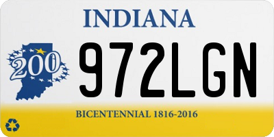 IN license plate 972LGN