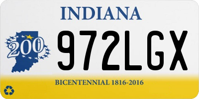 IN license plate 972LGX