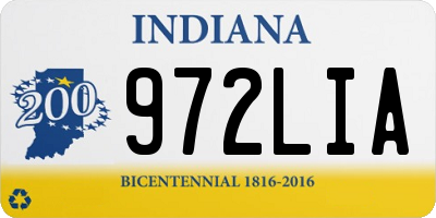 IN license plate 972LIA