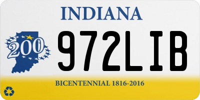 IN license plate 972LIB