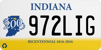 IN license plate 972LIG