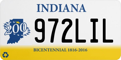 IN license plate 972LIL