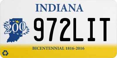 IN license plate 972LIT