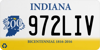 IN license plate 972LIV