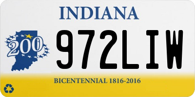 IN license plate 972LIW