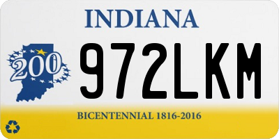 IN license plate 972LKM