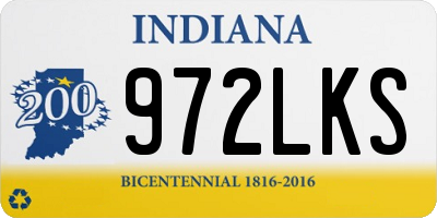 IN license plate 972LKS