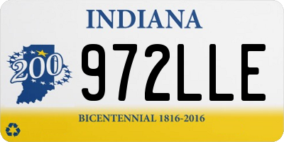 IN license plate 972LLE