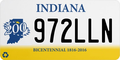 IN license plate 972LLN