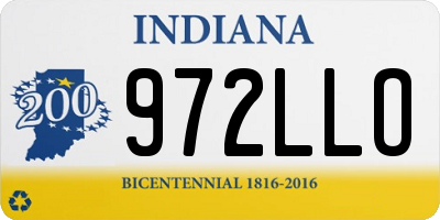 IN license plate 972LLO