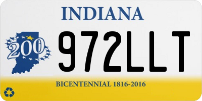 IN license plate 972LLT