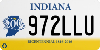IN license plate 972LLU